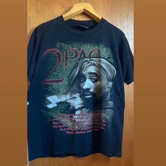 VINTAGE Y2K TUPAC RAP TEE - Picture 1 of 6